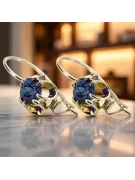 Kolczyki z 14k żółte złoto 14K (585) z Aleksandryt vec035y Sowiecki styl Vintage Biżuteria Art Deco Vintage Art Deco